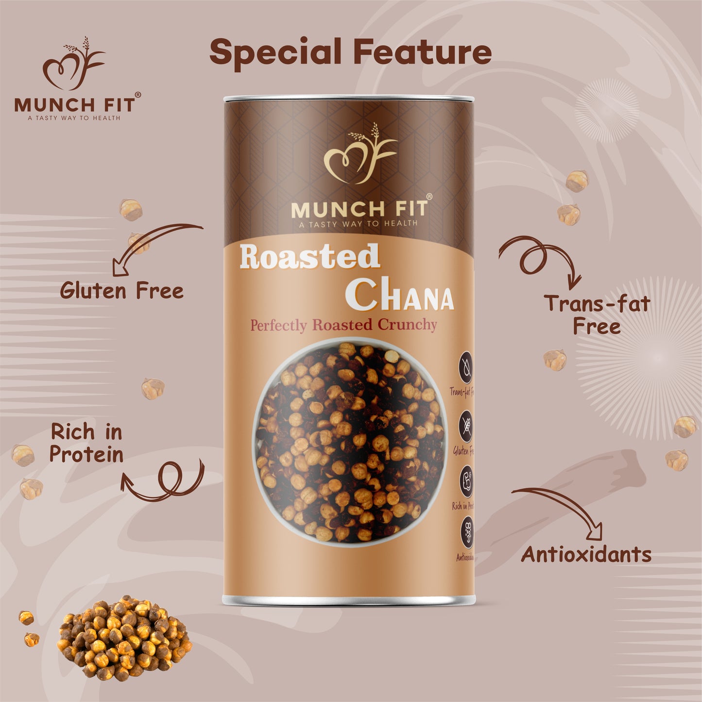 Millet & Savory Mix Combo Magic Masala 1x30g, Chilli Garlic 1x30g, Tangy Tomato 1x30g, Roasted Chana 1x75g Salted Peanuts 1x75g, Himalayan Salt Makhna 1x20g Pack