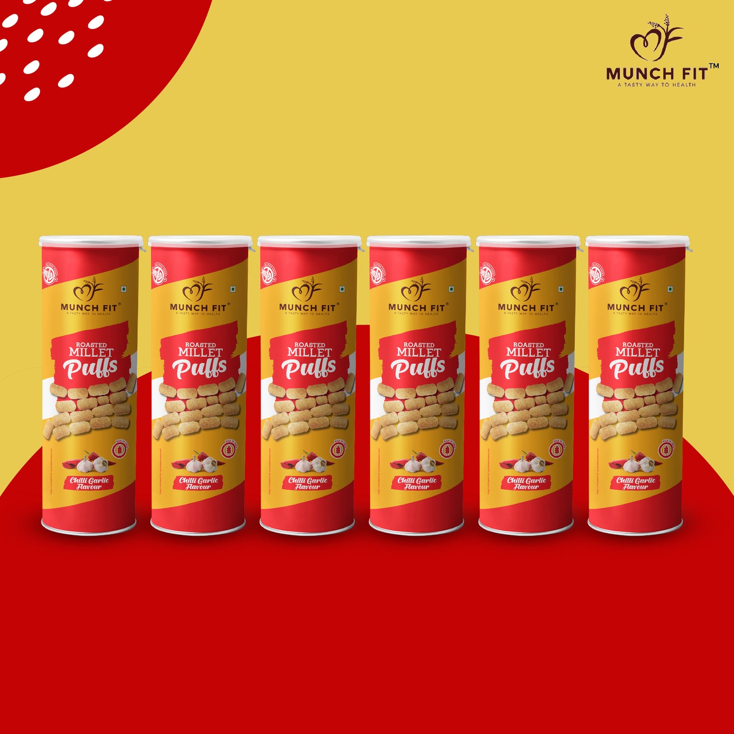 MILLET PUFFS (CANISTER) - CHILI GARLIC FLAVOUR (MULTIPACK)