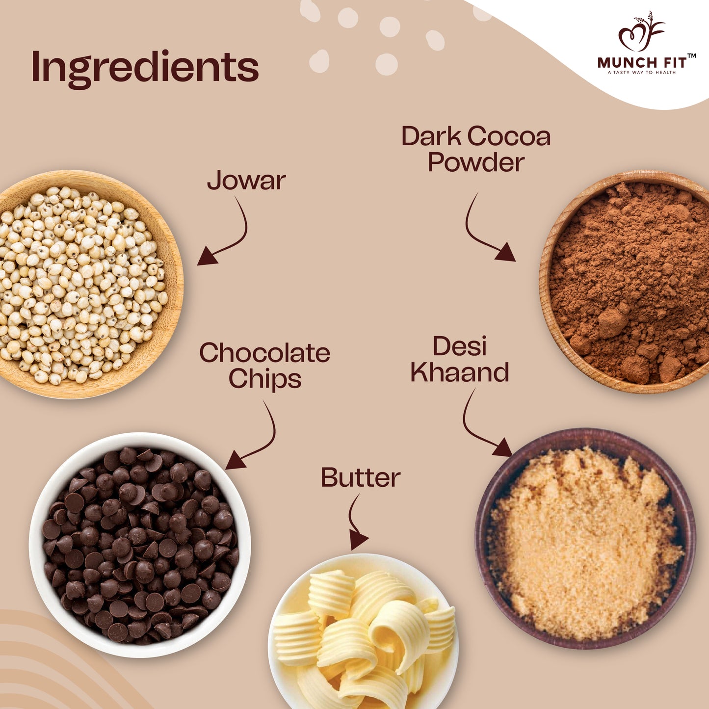 Munch Fit Millet Choco Chip Cookies | Healthy, Tasty & Crunchy Jowar Choco Chip Cookies for Kids & Adults | Gluten Free, Protein Rich | No Maida, No Added Sugar | Made with Desi Khaand