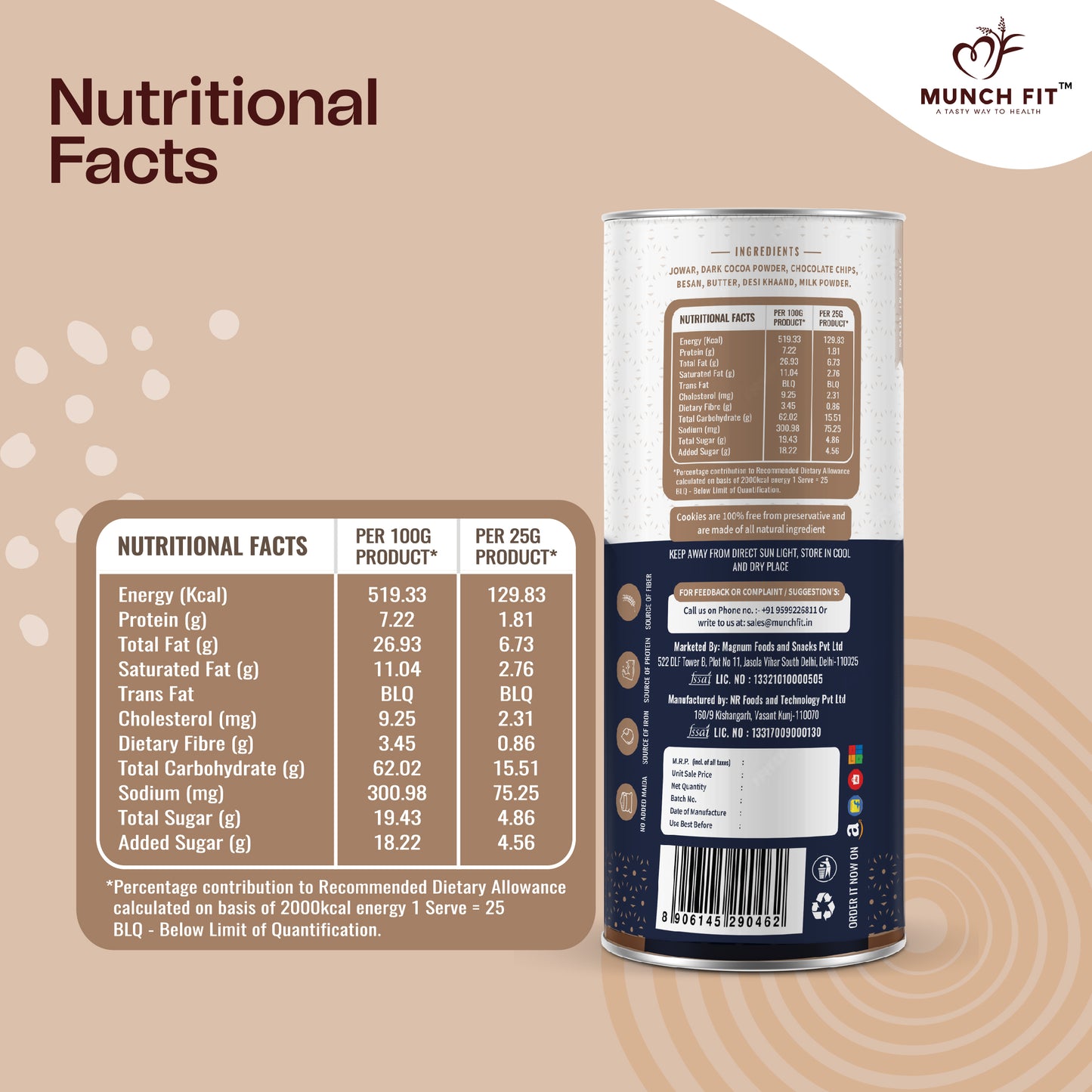 Munch Fit Healthy, Tasty & Crunchy Millet Cookies Combo of 3 Varieties | Choco Chip Cookies | Multimillets Cookies | Tahini Cookies | 100% Natural & Healthy Cookies | Gluten Free | No Maida, No Added Sugar | Made with Desi Khaand