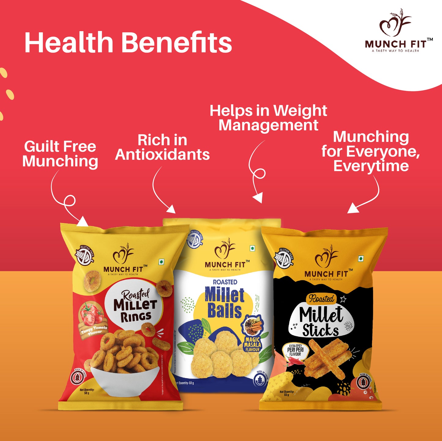 THE HEALTHY TREAT - (Balls Magic Masala/Rings Tangy Tomato/Peri Peri Sticks)