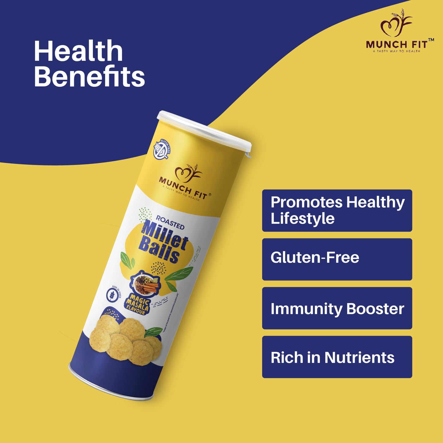 SNACK COMBO - Canister (Balls Magic Masala/Rings Tangy Tomato) Pack of 3x30g Each