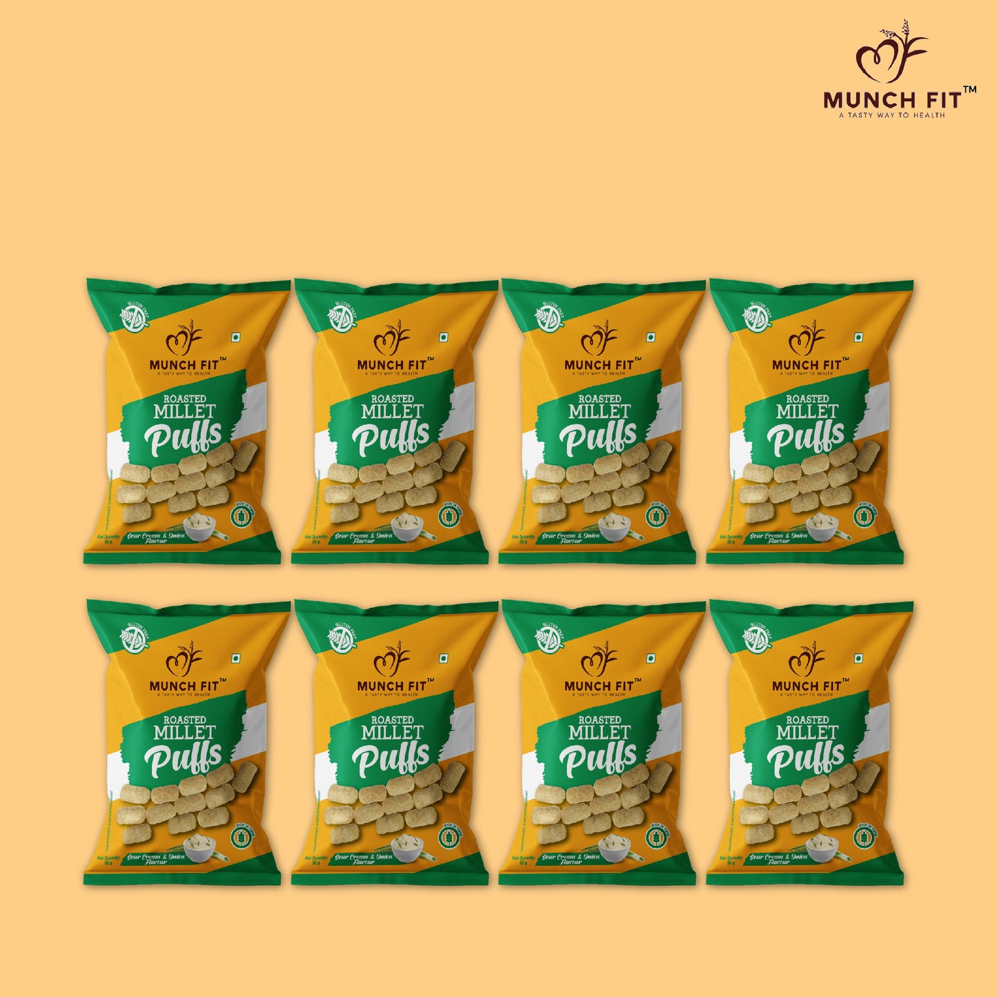 ROASTED MILLET PUFFS - SOUR CREAM & ONION FLAVOUR (MULTIPACK)