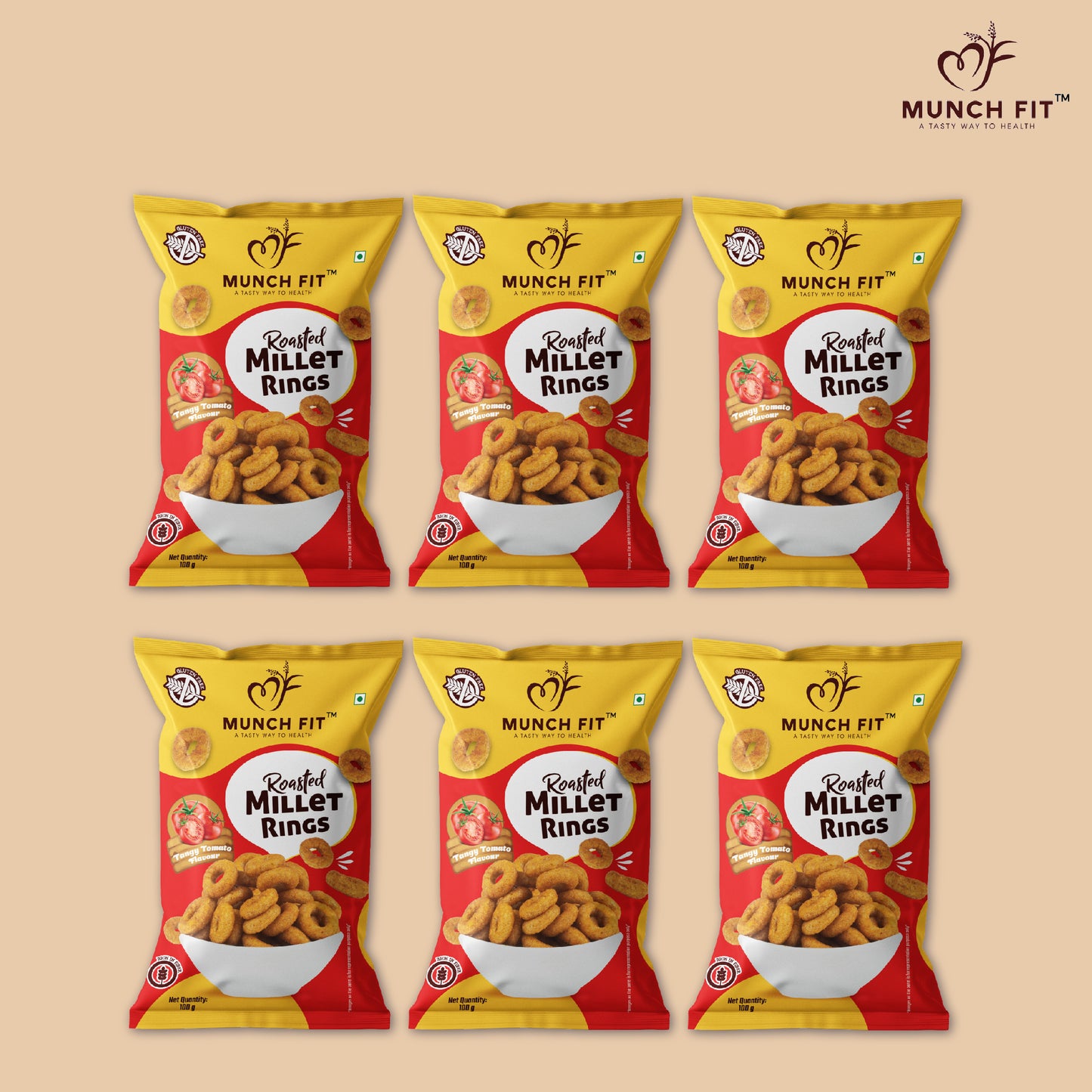 ROASTED MILLET RINGS - TANGY TOMATO FLAVOUR (MULTIPACK)