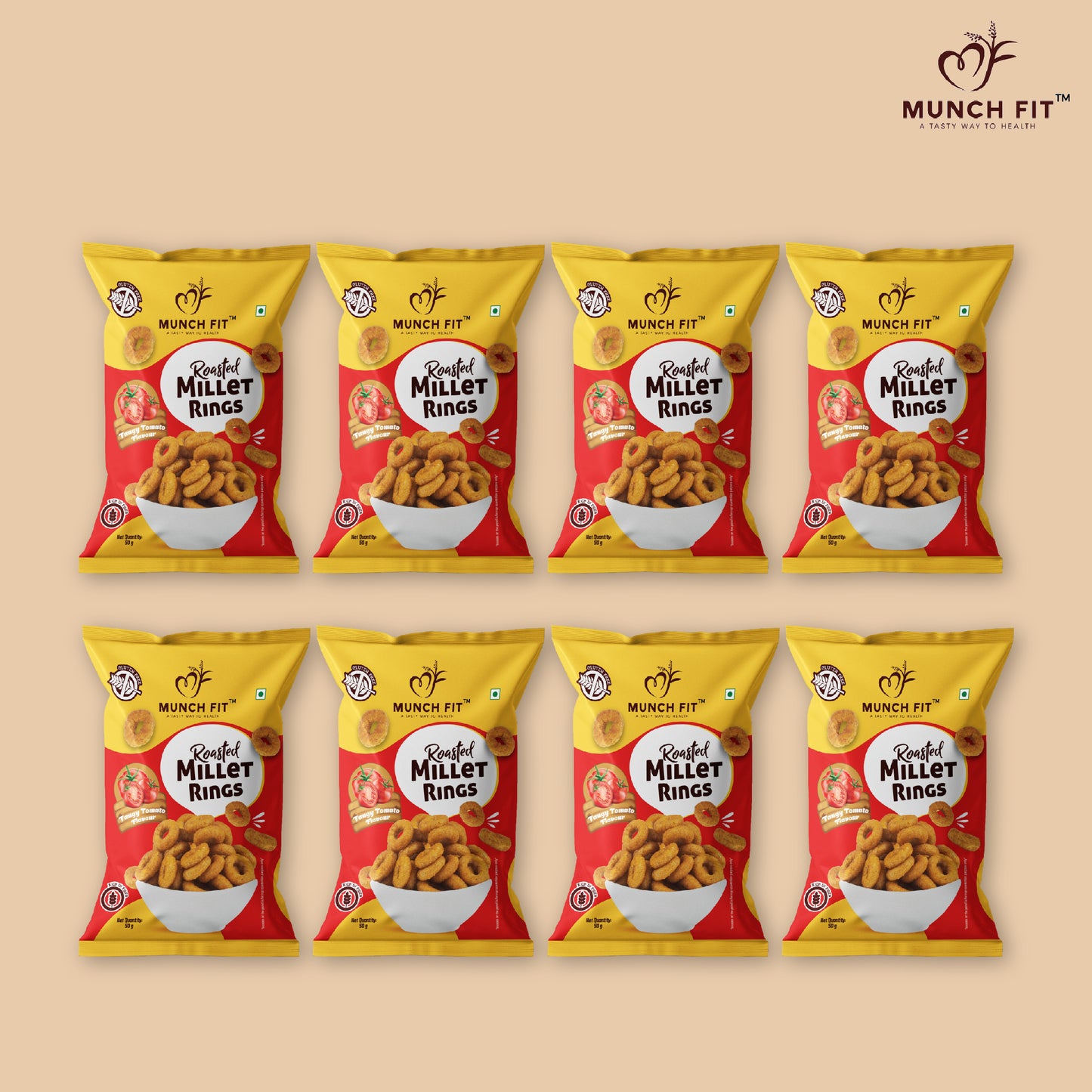 ROASTED MILLET RINGS - TANGY TOMATO FLAVOUR (MULTIPACK)