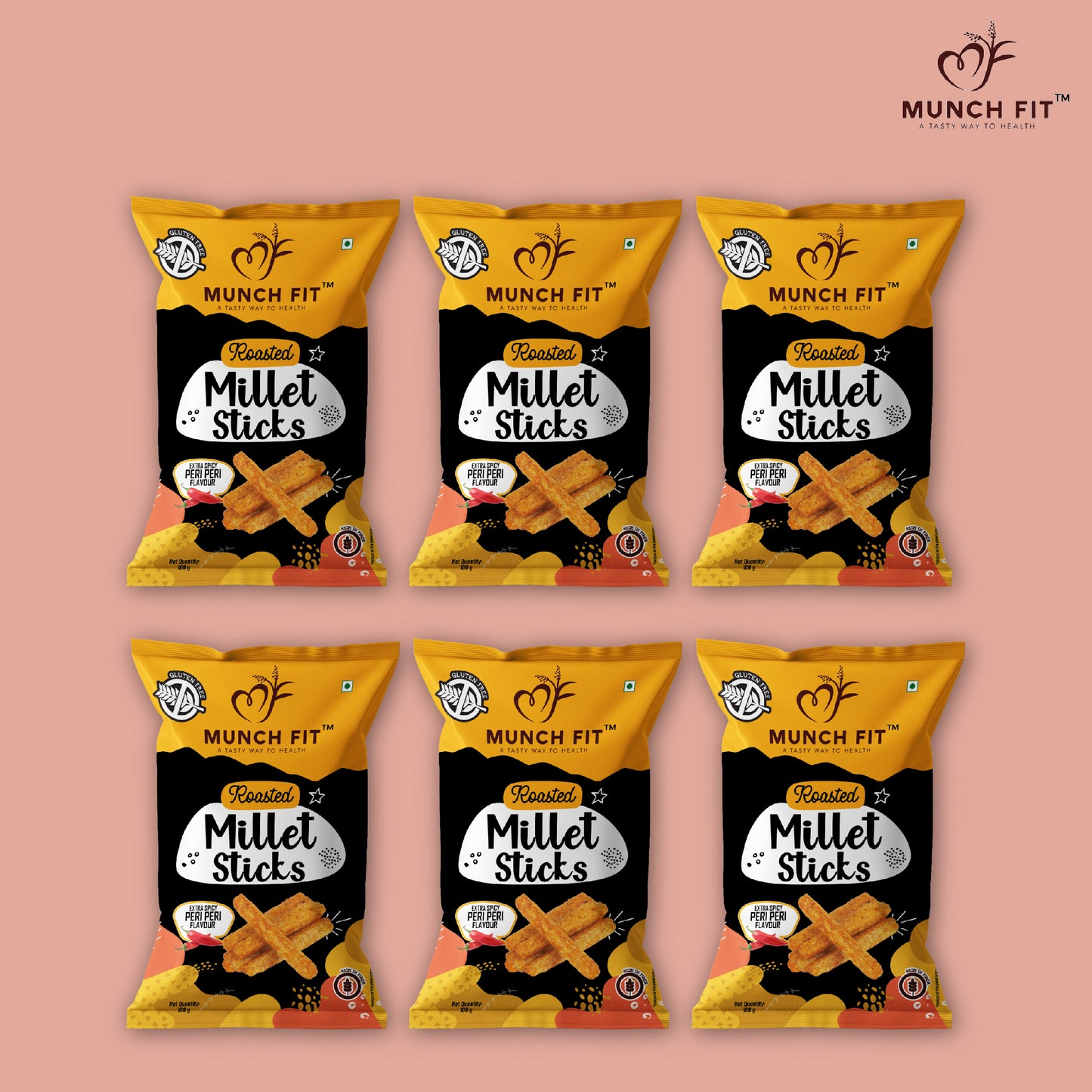 ROASTED MILLET STICKS - PERI PERI FLAVOUR (MULTIPACK)