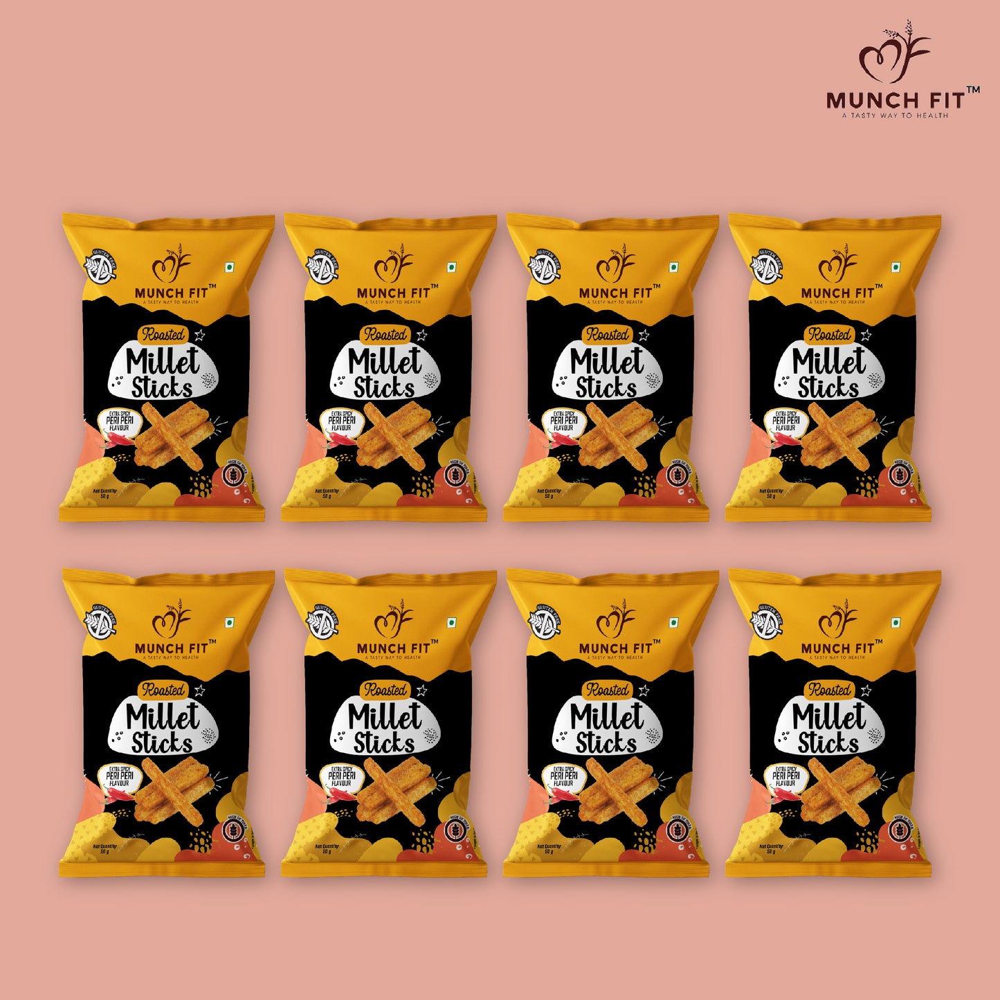 ROASTED MILLET STICKS - PERI PERI FLAVOUR (MULTIPACK)