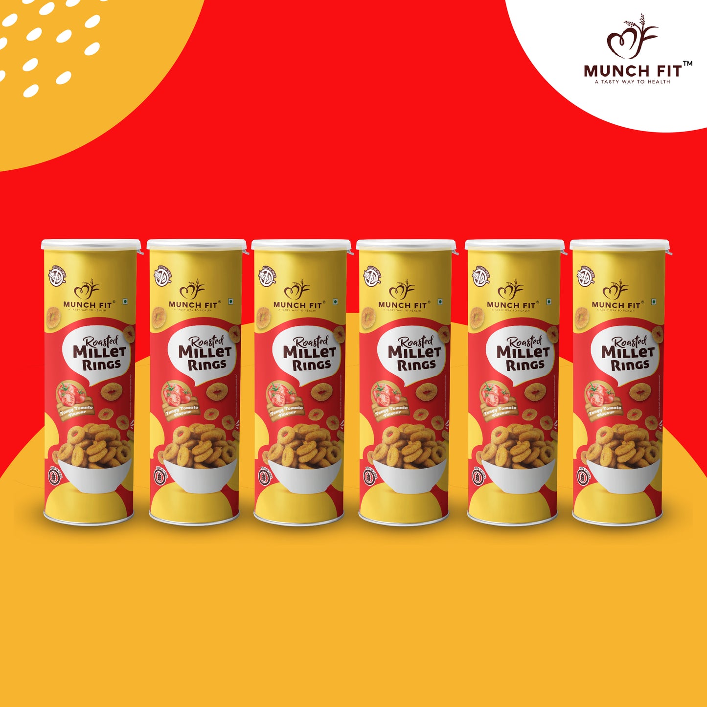 MILLET RINGS (CANISTER) - TANGY TOMATO FLAVOUR (MULTIPACK)