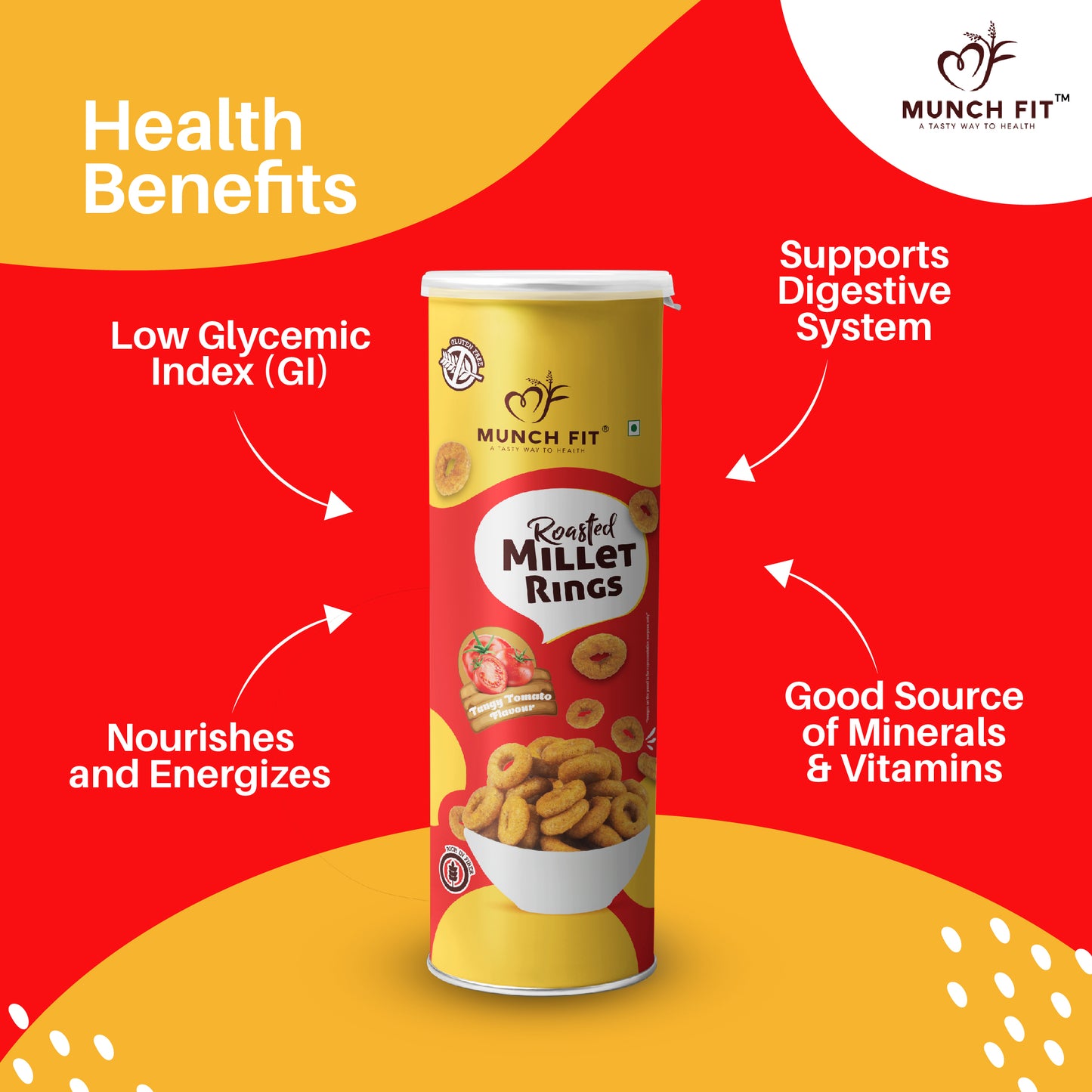 SNACK COMBO - Canister (Balls Magic Masala/Rings Tangy Tomato) Pack of 3x30g Each