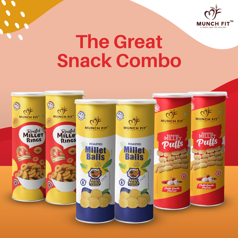 THE GREAT SNACK COMBO - Canister (Magic Masala/Tangy Tomato/Chilli Garlic) Pack of 2 x 40g Each