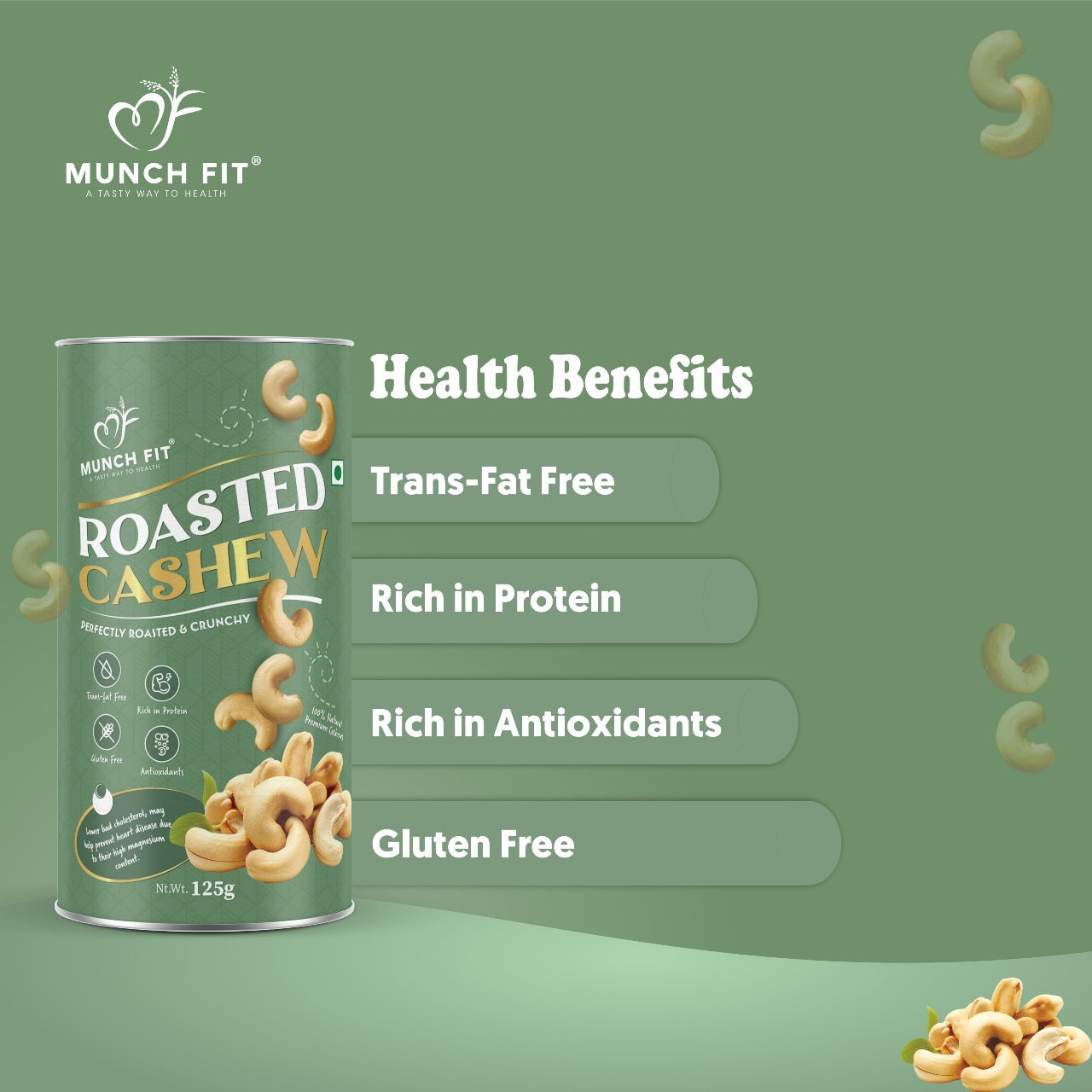 Munch Fit Special Gift Hamper-Roasted Cashew Canister, Rings Tangy Tomato, Millet waves Pani Puri, Puffs Chilli Garlic & Peri Peri Sticks pouches, Peanut Butter Tahini Cookies Pouch With Boul