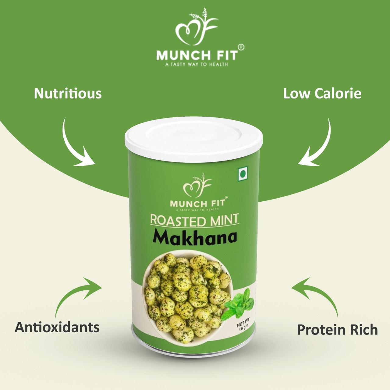 Munch Fit Healthy Makhana Snacks Combo | 3 Flavours:  Himalayan Pink Salt,Mint, Salt & Pepper| Gluten-Free | Combo of 3x20g