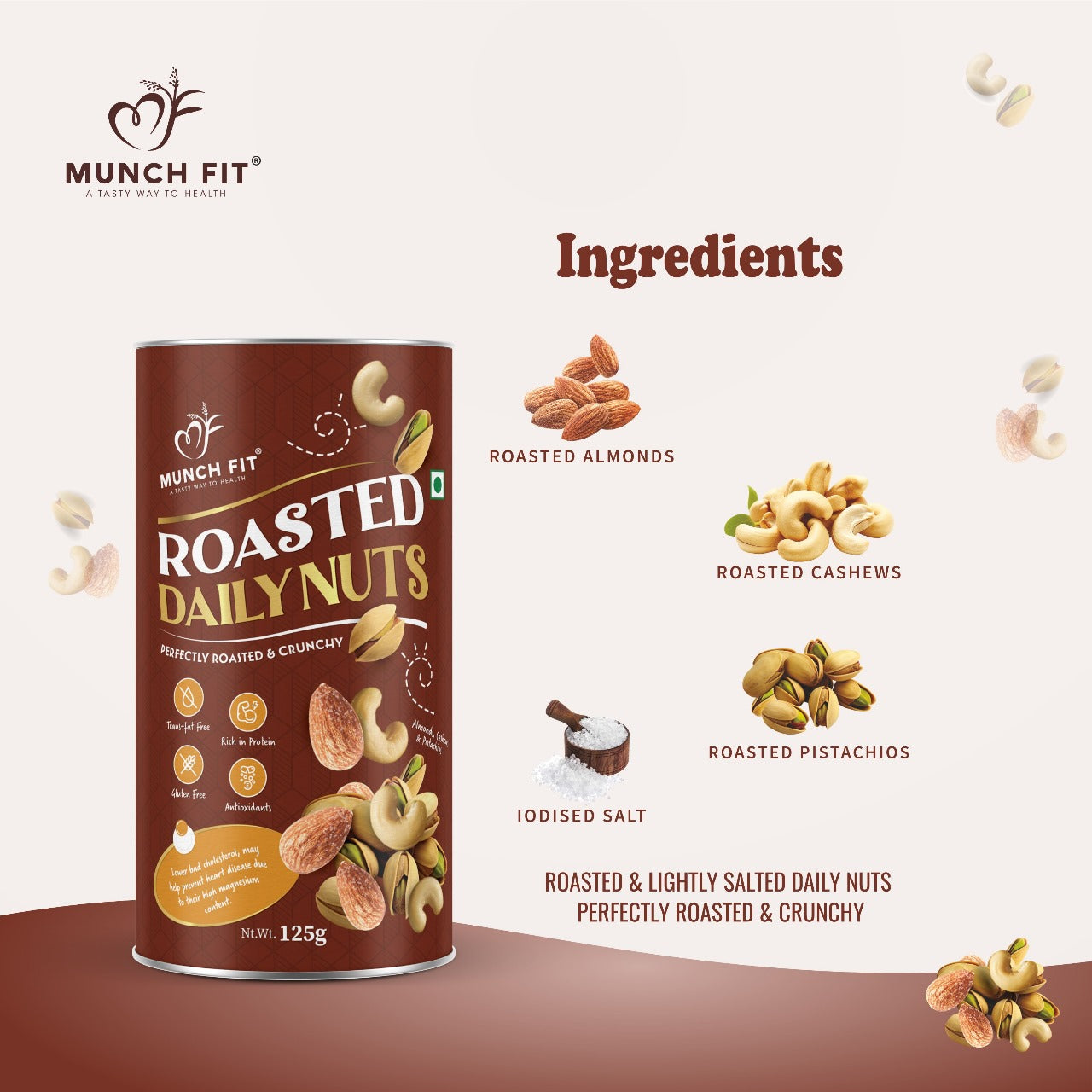 Healthy, Tasty & Crunchy Premium Dry Fruit Combo of 3 Varieties | Roasted Daily Nuts |Roasted Cashews |Smoked Almonds |  Nutritious & Delicious | High in Fiber | Gluten Free & Plant-Based Protein