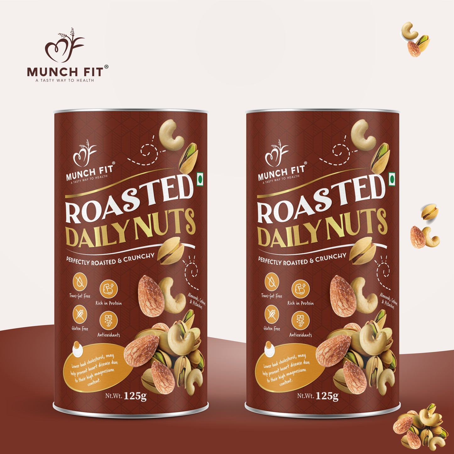 
                  
                    Premium Daily Nuts | 125g | Perfectly Roasted and Lightly Salted Almonds, Cashews & Pistachios | Healthy Snack for all | Nutritious & Delicious Dry-Fruit Mix |High in Fiber | Gluten Free & Plant-Based Protein
                  
                