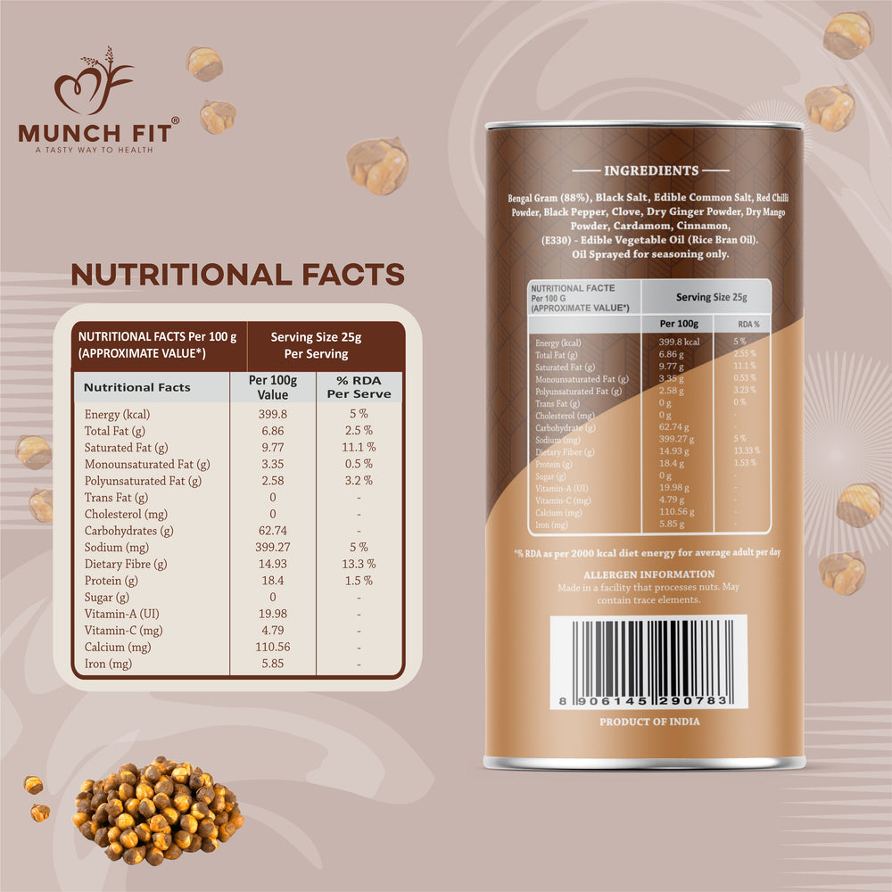 
                  
                    Magic Masala Can,Chilli Garlic Can,Tangy Tomato Can 3x30g each, Roasted Chana 1x75g, Salted Peanuts 1x75g ,Diet Chidwa 1x50g Pack
                  
                