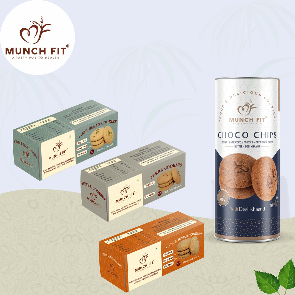 Cookies Combo Jeera, Pista Besan, Oats Jowar & Choco Chips Cookies 1x125g Each