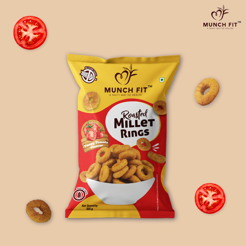 ROASTED MILLET RINGS - TANGY TOMATO FLAVOUR (MULTIPACK)