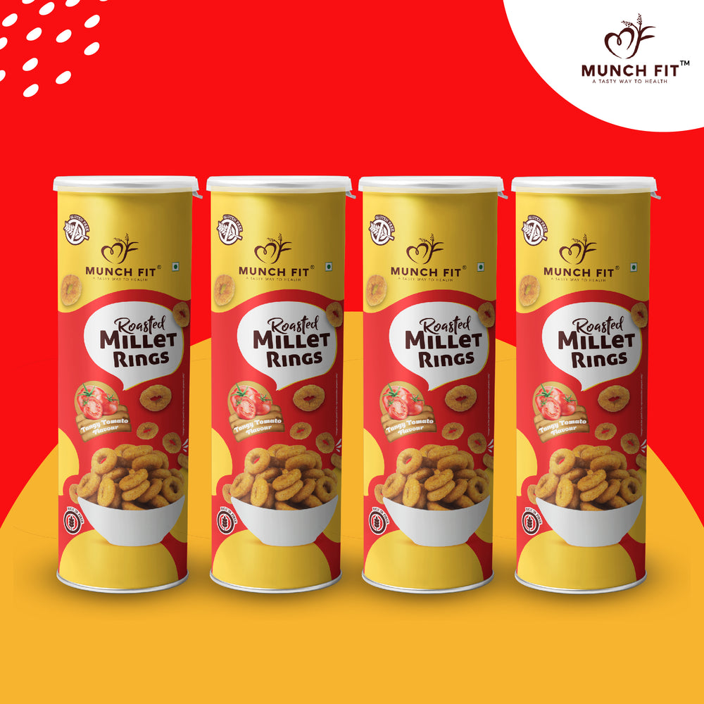 MILLET RINGS (CANISTER) - TANGY TOMATO FLAVOUR (MULTIPACK)