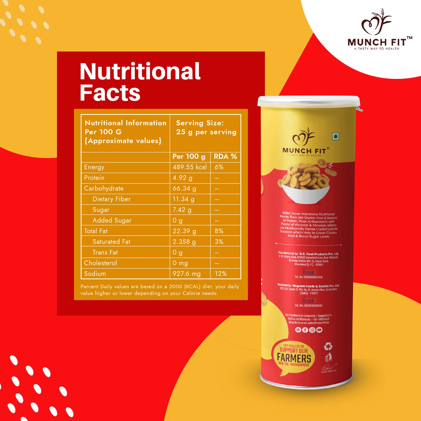 
                  
                    Magic Masala Can,Chilli Garlic Can,Tangy Tomato Can 3x30g each, Roasted Chana 1x75g, Salted Peanuts 1x75g ,Diet Chidwa 1x50g Pack
                  
                